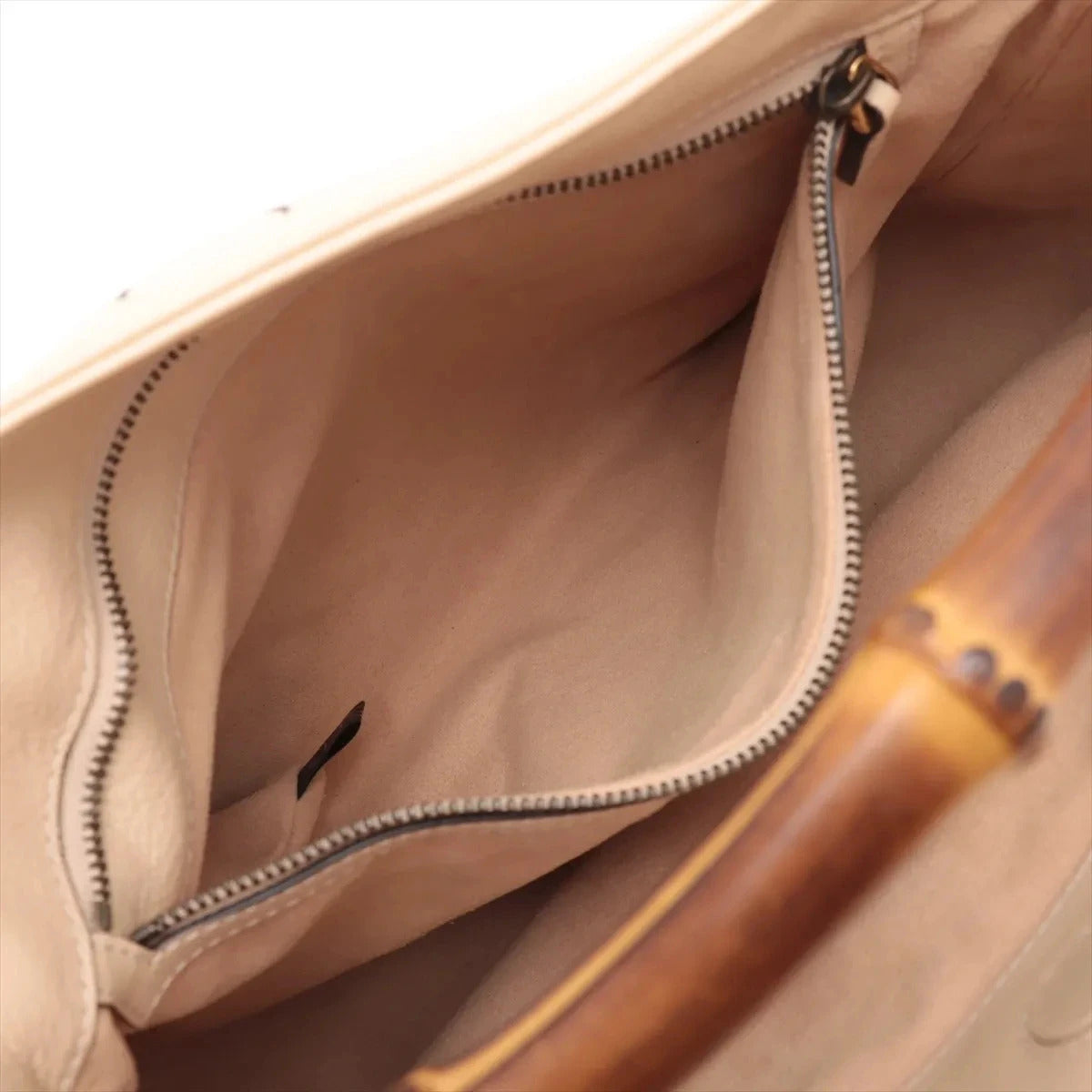 Pre-Loved Diana Bamboo Shoulder Bag Leather Medium with Gold Hardware, Beige