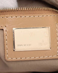 Pre-Loved Mamma Baguette Shoulder Bag Zucchino Coated Canvas with Gold Hardware, Beige