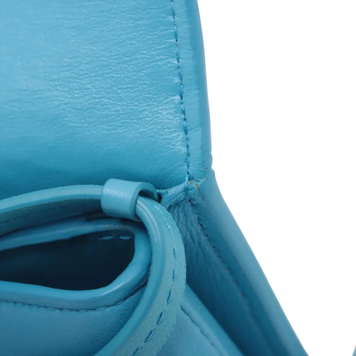 Pre-Loved Intrecciato Mini Crossbody Crossbody Bag Intrecciato Leather Mini, Light Blue