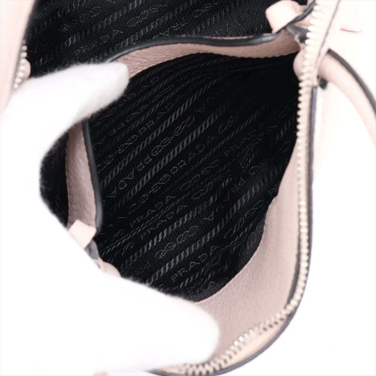 Pre-Loved Vitello Daino Two-Way Tote Handbag Leather with Silver Hardware, Light Pink