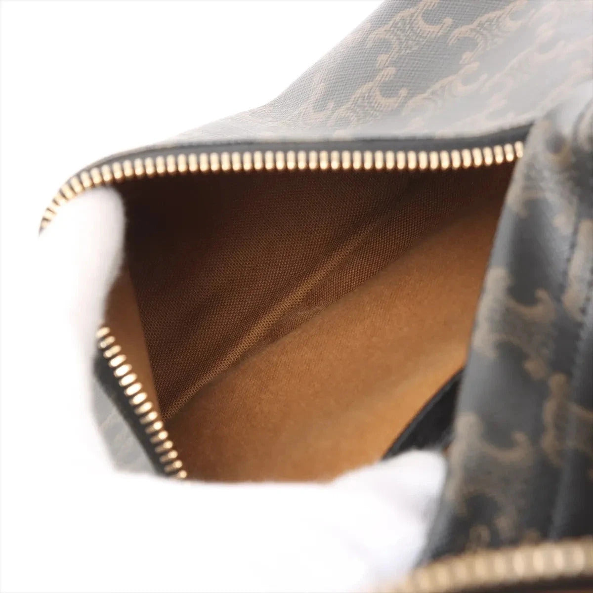 Pre-Loved Triomphe Backpack Triomphe Coated Canvas with Gold Hardware, Brown