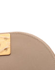 Pre-Loved Boy Round Crossbody Bag Quilted Velvet Small with Aged Gold Hardware, Taupe