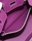 Pre-Loved Birkin Handbag Leather 25 with Gold Hardware, Purple