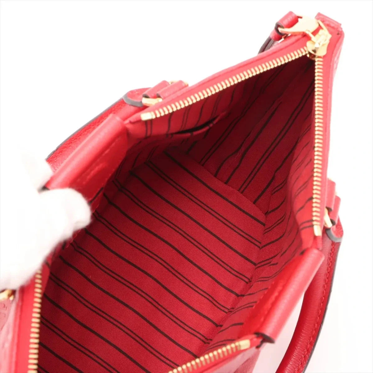 Pre-Loved Mazarine Tote Monogram Leather PM with Gold Hardware, Red