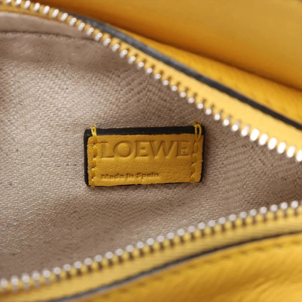 Pre-Loved Puzzle Crossbody Bag Leather Nano with Silver Hardware, Yellow