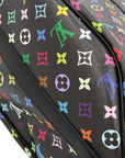 Pre-Loved Keepall Bandoulière Travel Bag Monogram Coated Canvas 50 with Silver Hardware, Black Multicolor