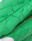 Pre-Loved Jodie Handbag Intrecciato Leather Mini with Gold Hardware, Green