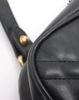 Pre-Loved GG Marmont Matelassé Camera Bag Crossbody Bag Quilted Leather Mini with Aged Gold Hardware, Black