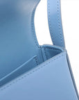 Pre-Loved Triomphe Shoulder Bag Leather Small with Gold Hardware, Light Blue