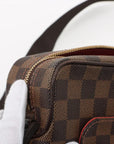 Pre-Loved Olav PM Crossbody Bag Damier Canvas Coated with Gold Hardware PM, Brown