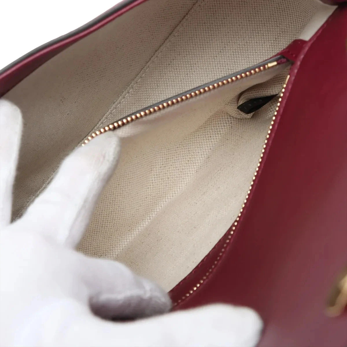 Pre-Loved Blondie Shoulder Bag Leather Mini with Gold Hardware, Burgundy