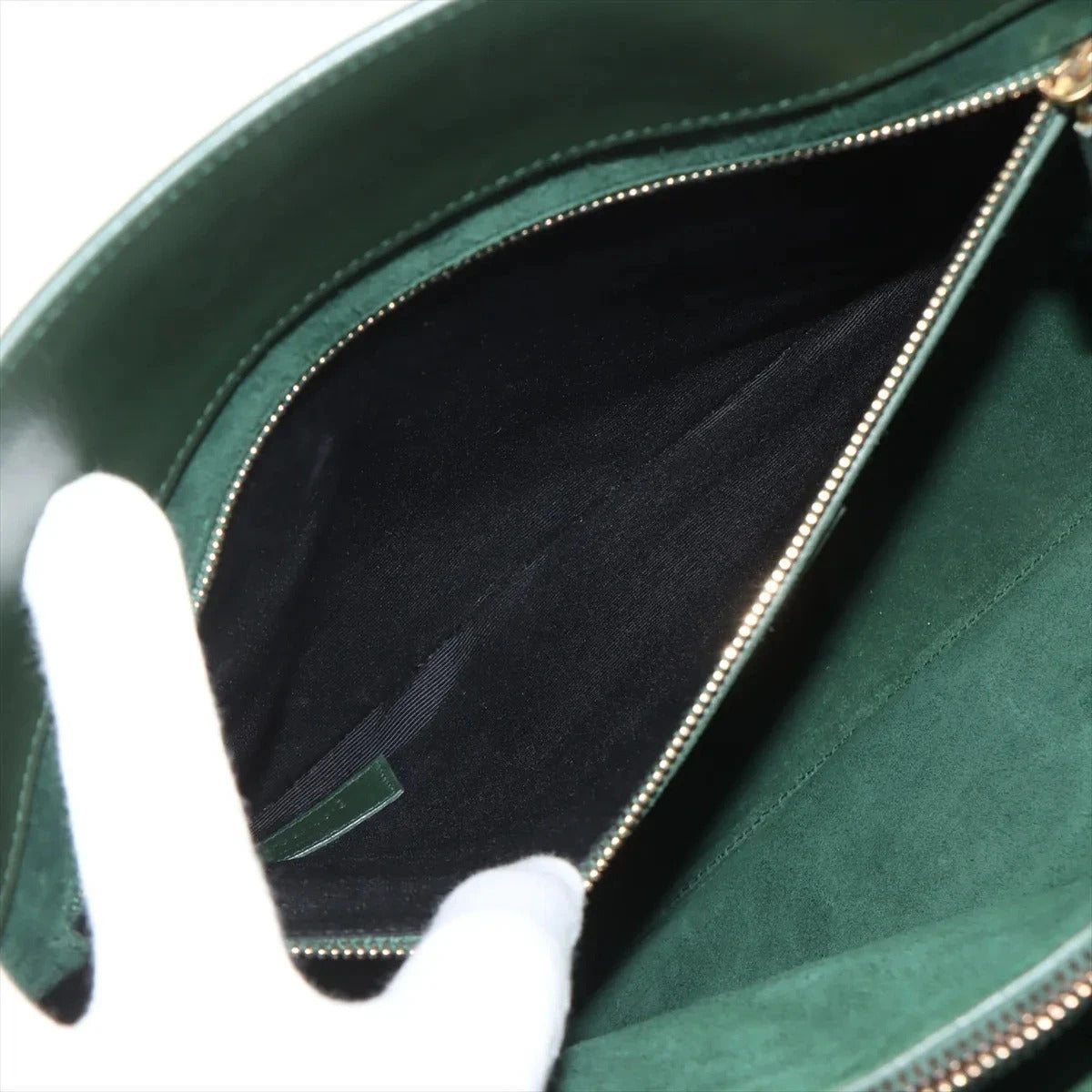 Pre-Loved Sac de Jour Tote Leather Small with Gold Hardware, Dark Green