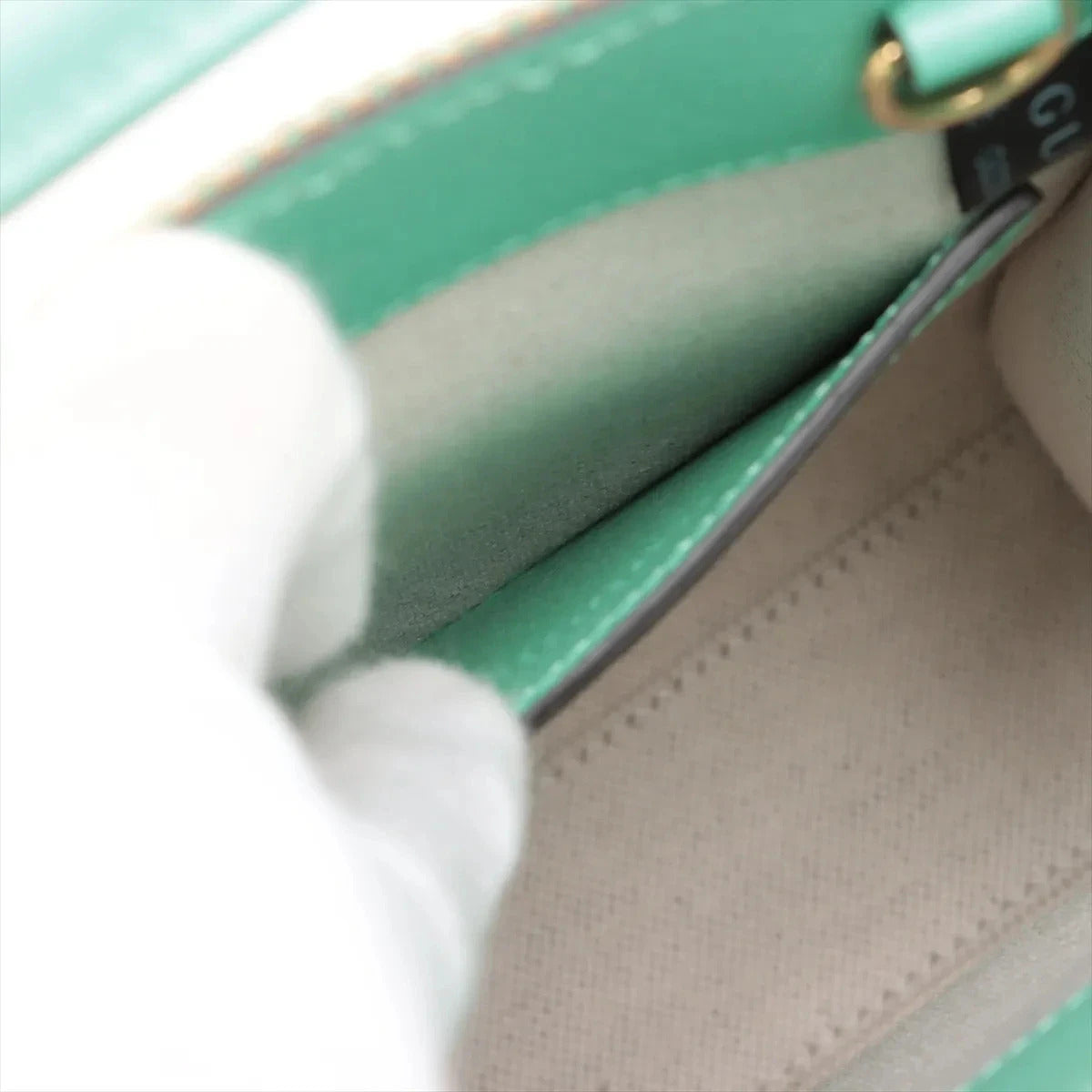 Pre-Loved Jumbo GG Mini Tote Tote Monogram Coated Canvas Mini with Gold Hardware, Beige and Green