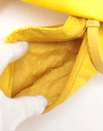 Pre-Loved Padded Nylon Triangle Sling Sling Bag Nylon with Silver Hardware, Yellow