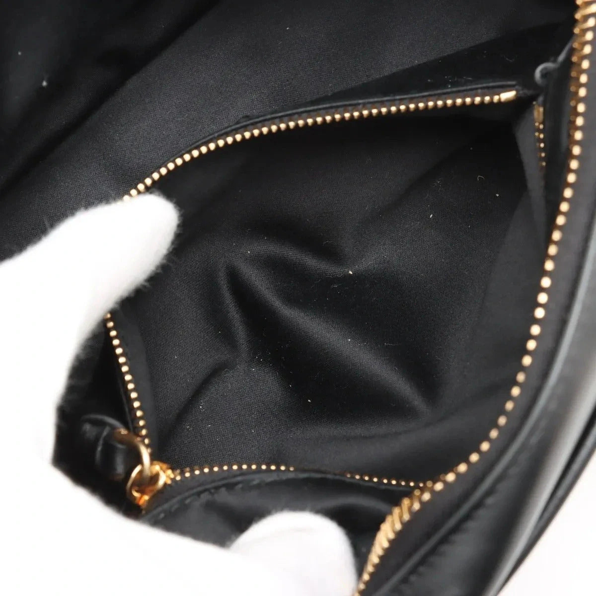 Pre-Loved Bowling Bag Handbag Leather Mini with Gold Hardware, Black