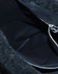 Pre-Loved Shopping Tote Shearling with Silver Hardware, Black