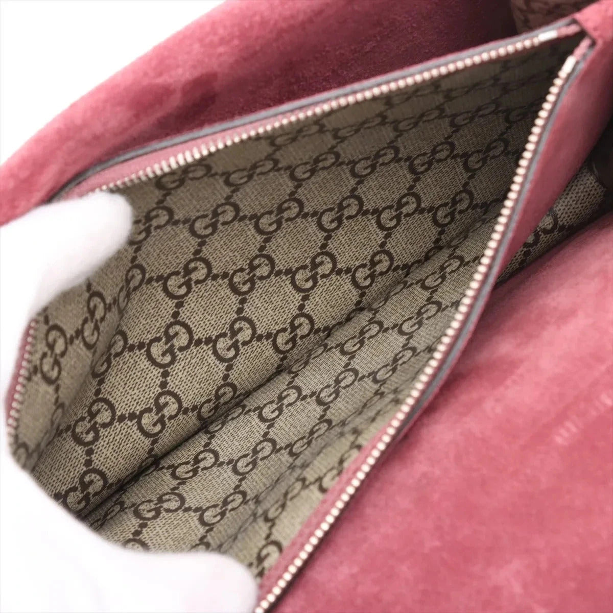 Pre-Loved Dionysus Blooms Shoulder Bag Monogram Coated Canvas Small with Aged Silver Hardware, Beige Ebony with Pink Floral