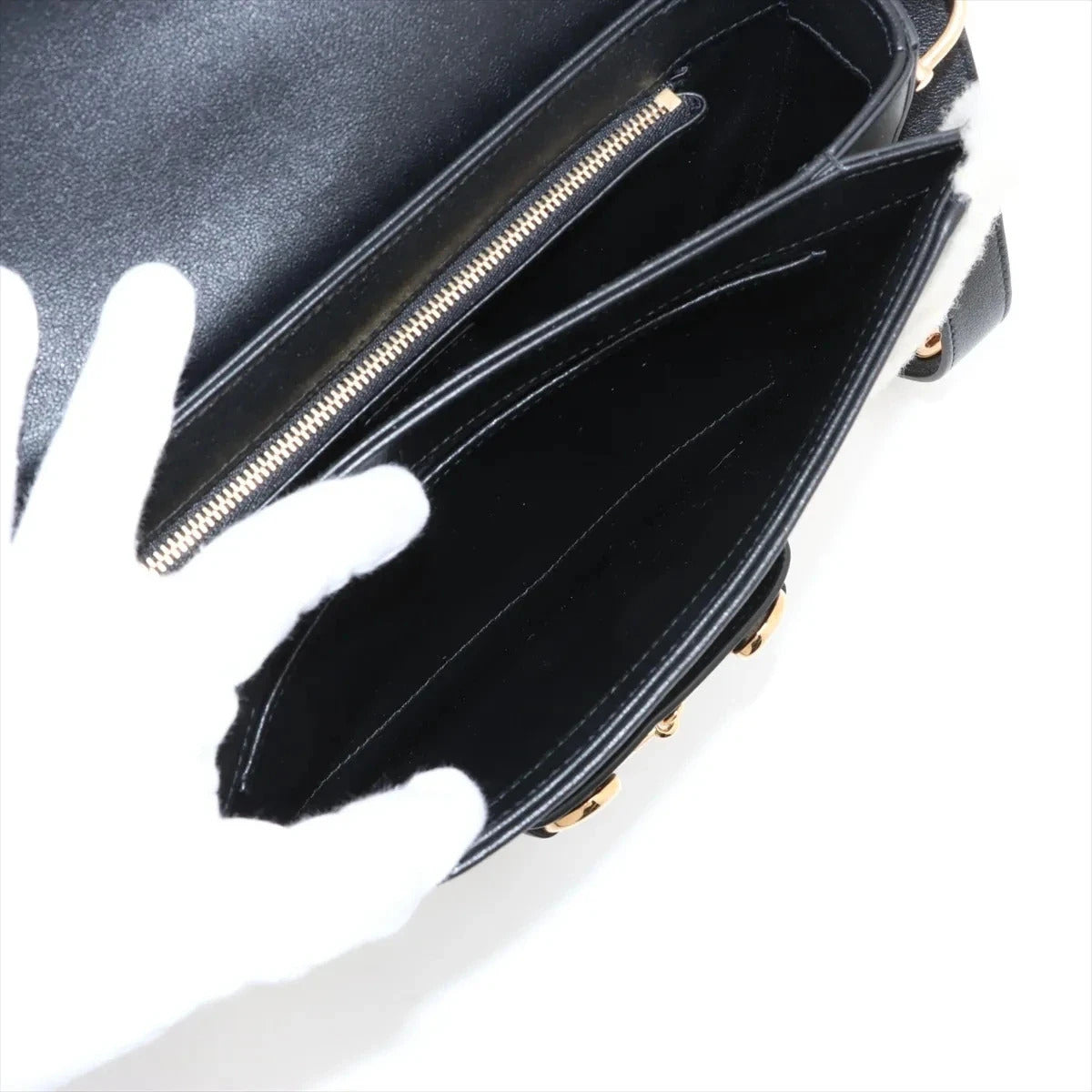 Pre-Loved Horsebit 1955 Shoulder Bag Leather Small with Gold Hardware, Black