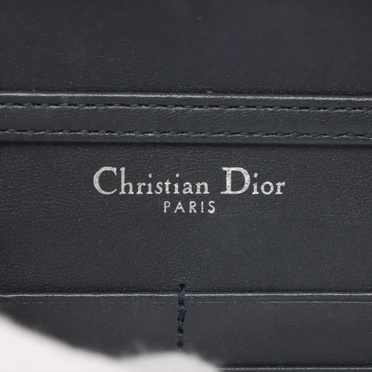 Pre-Loved Diorama Wallet on Chain Crossbody Bag Cannage Micro-Cannage Leather Small with Silver Hardware, Silver