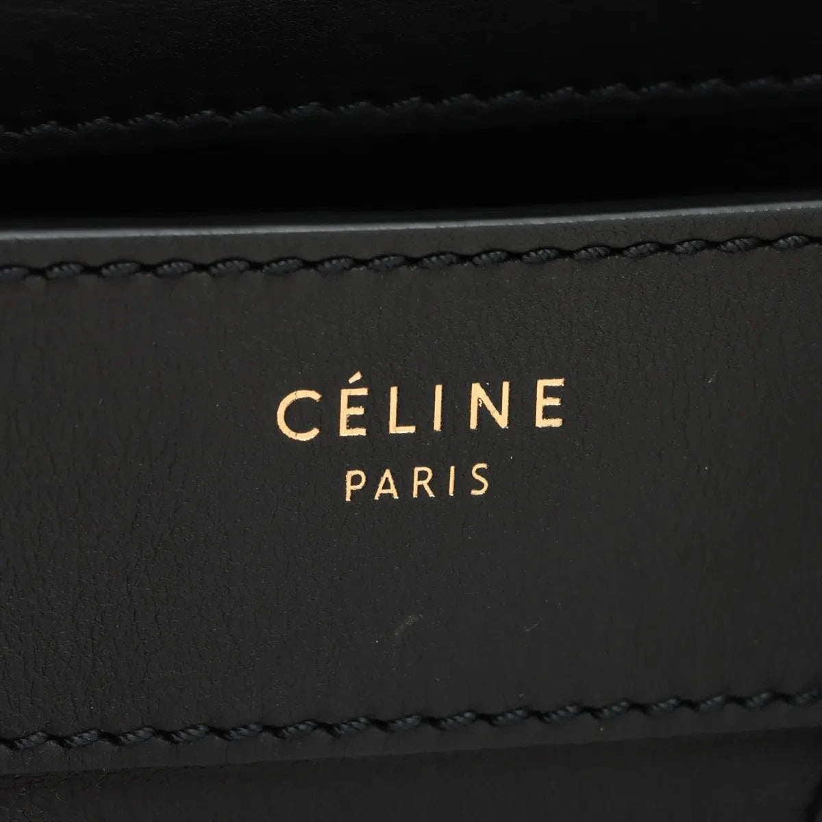 Pre-Loved Luggage Tote Leather Micro with Gold Hardware, Black