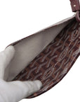Pre-Loved Anjou Tote Goyardine Chevron Coated Canvas PM with Silver Hardware, Burgundy