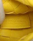 Pre-Loved Sardine Mini Shoulder Bag Intrecciato Leather Mini with Gold Hardware, Yellow