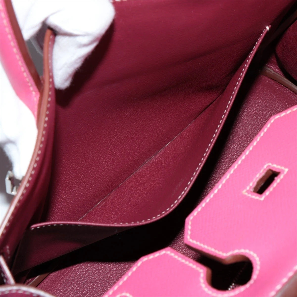 Pre-Loved Birkin Handbag Leather 30 with Palladium Hardware, Pink