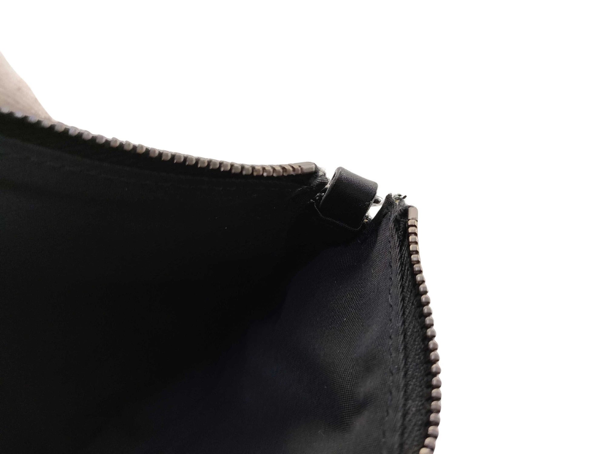 Pre-Loved Saddle Pochette Oblique Canvas Mini with Silver Hardware, Navy and Grey