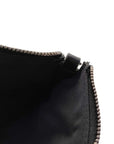 Pre-Loved Saddle Pochette Oblique Canvas Mini with Silver Hardware, Navy and Grey