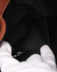Pre-Loved Hammock Shoulder Bag Striped Leather Medium with Silver Hardware, Tan with Rainbow Multicolor