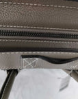 Pre-Loved Luggage Tote Leather Mini with Silver Hardware, Taupe
