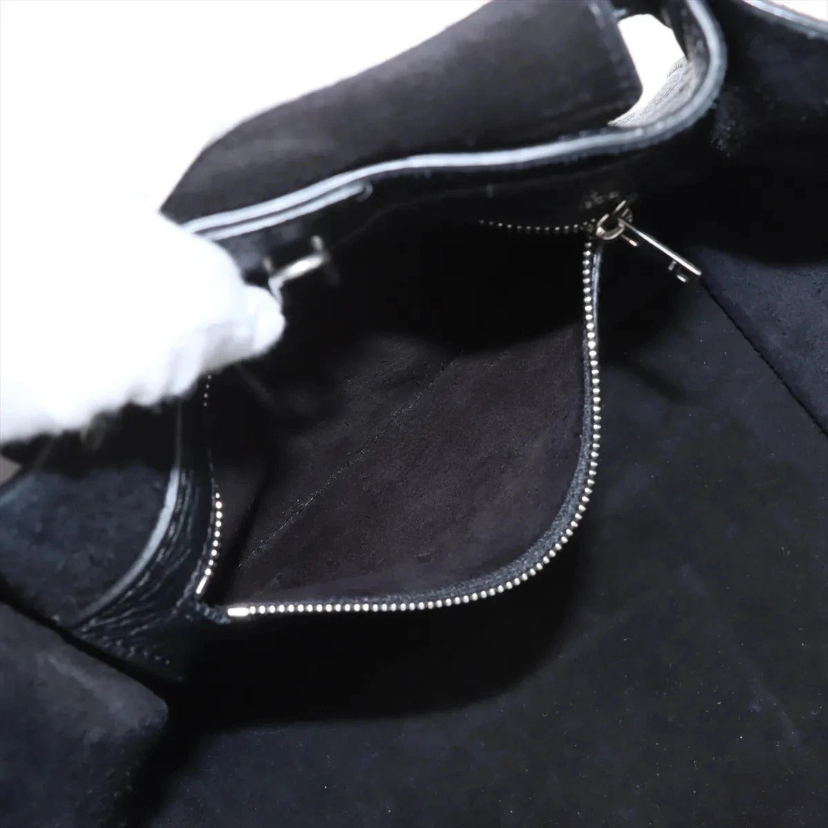 Pre-Loved Big Bag Tote Leather Small with Silver Hardware, Black