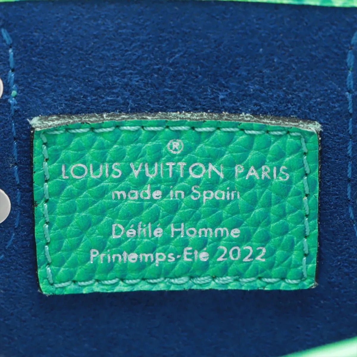 Pre-Loved Sac Plat Tote Monogram Leather XS with Silver Hardware, Green Blue Gradient