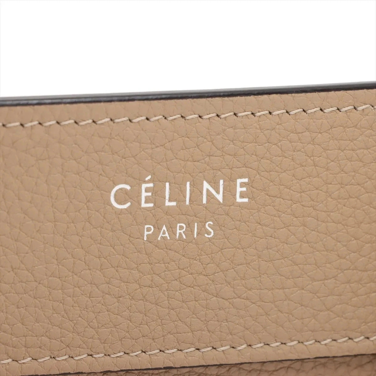 Pre-Loved Luggage Tote Leather Micro with Silver Hardware, Beige