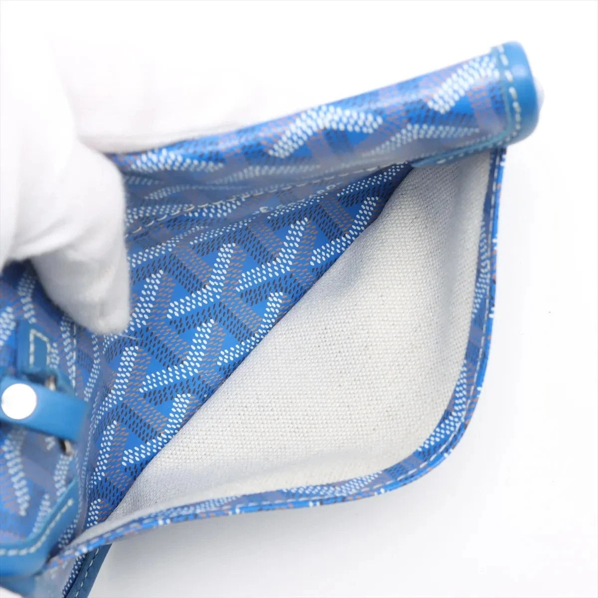Pre-Loved Saint Louis Tote Goyardine Coated Canvas PM with Silver Hardware, Blue