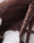 Pre-Loved CC Filigree Vanity Case Vanity Case Quilted Leather Small with Silver Hardware, Black