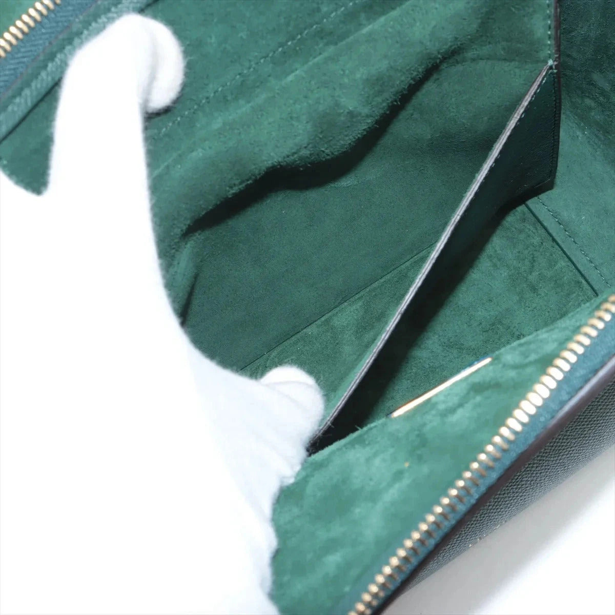 Pre-Loved Belt Bag Handbag Leather Micro with Gold Hardware, Green