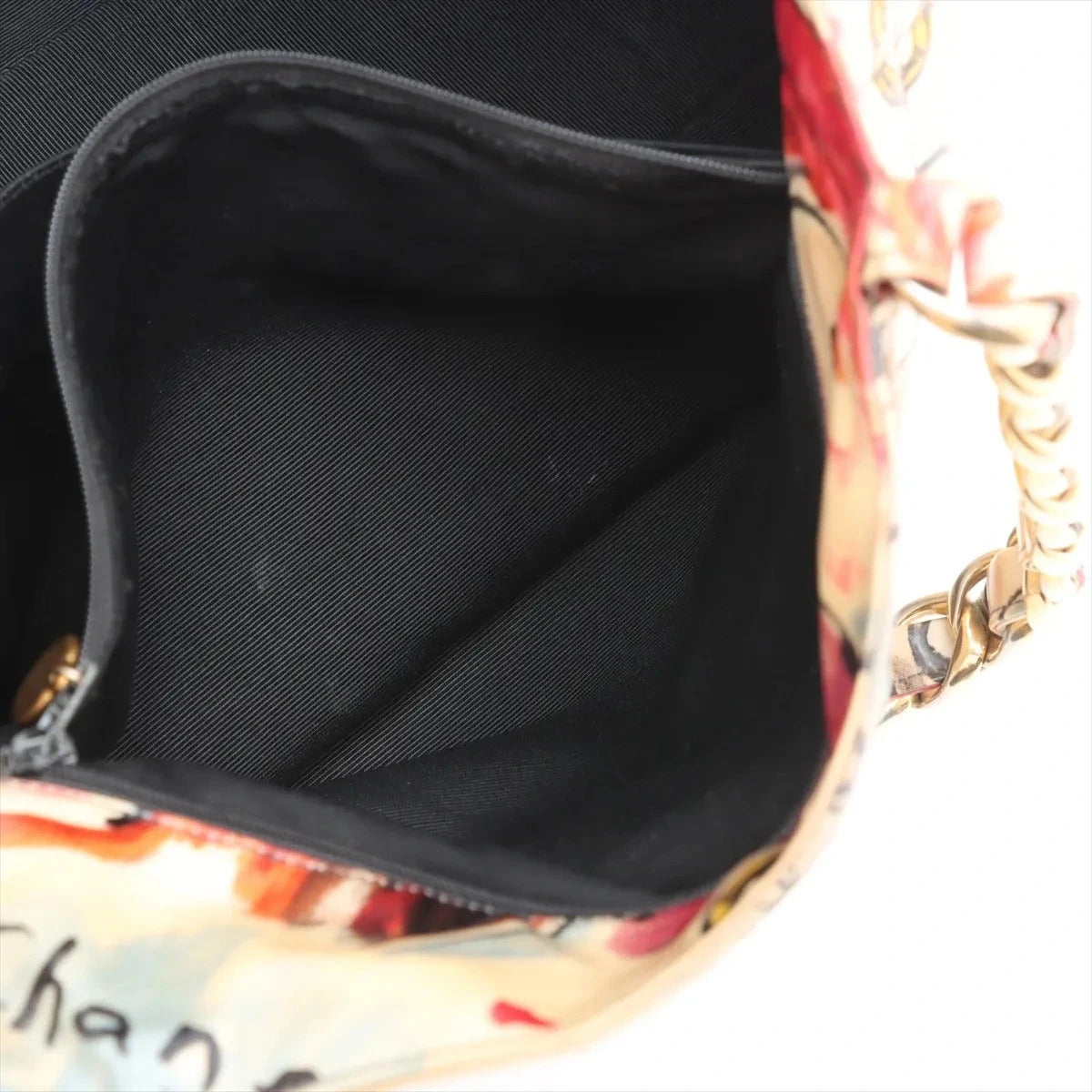 Pre-Loved Graffiti CC Tote Tote Quilted Coated Canvas with Gold Hardware, Multicolor