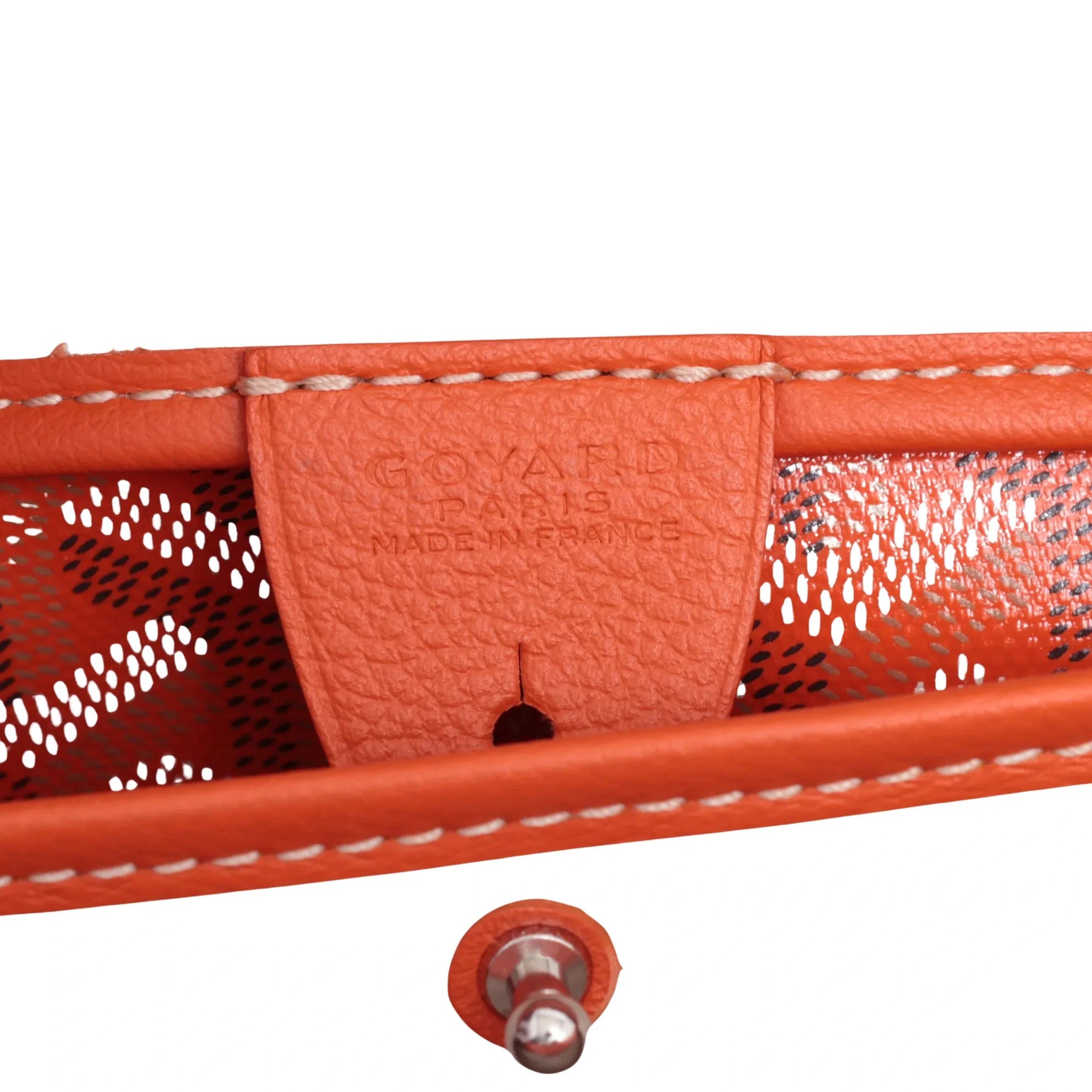 Pre-Loved Artois Tote Goyardine Chevron Coated Canvas PM with Silver Hardware, Orange