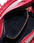 Pre-Loved Classic City Handbag Leather Mini with Gold Hardware, Pink