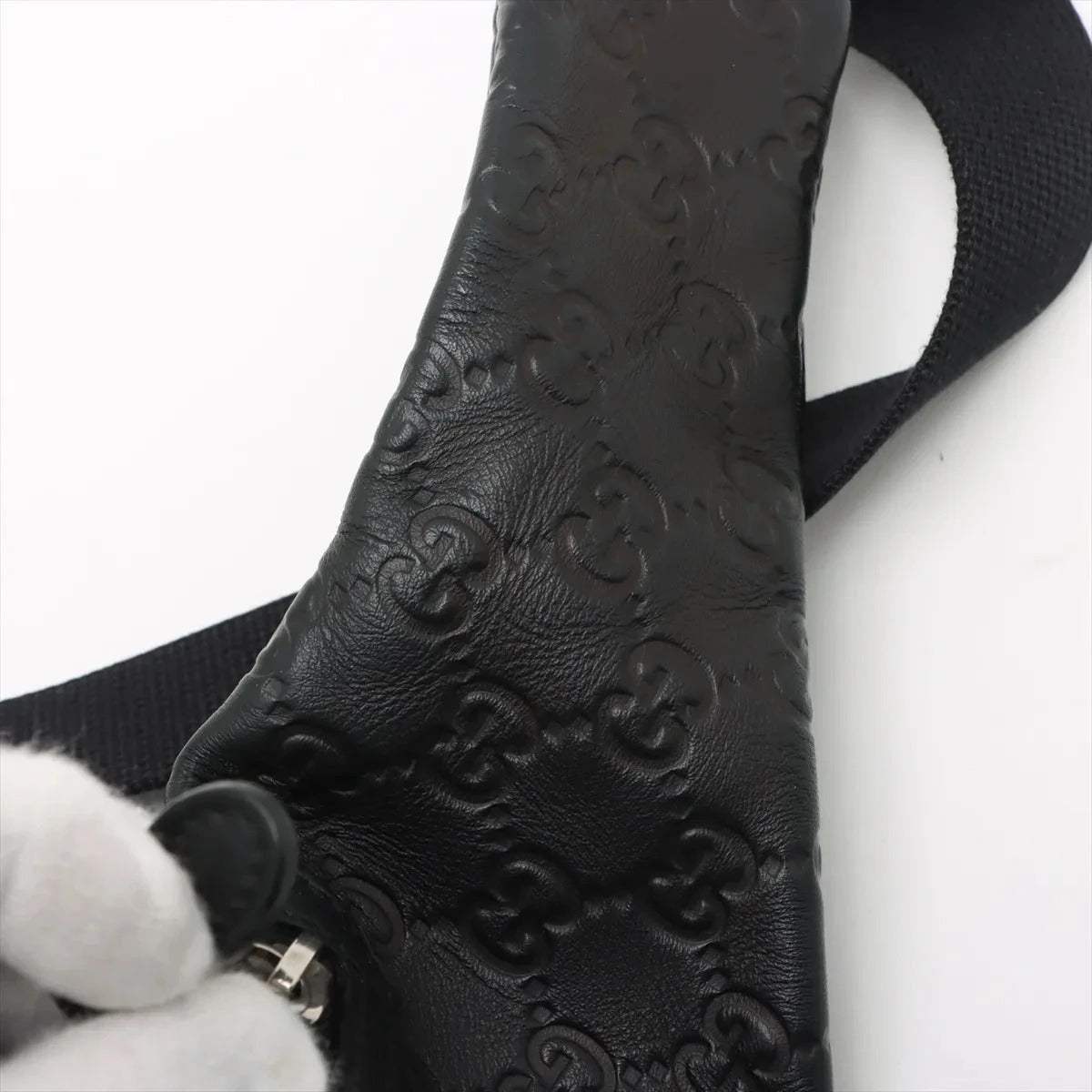 Pre-Loved Guccissima Belt Bag Guccissima Leather with Silver Hardware, Black
