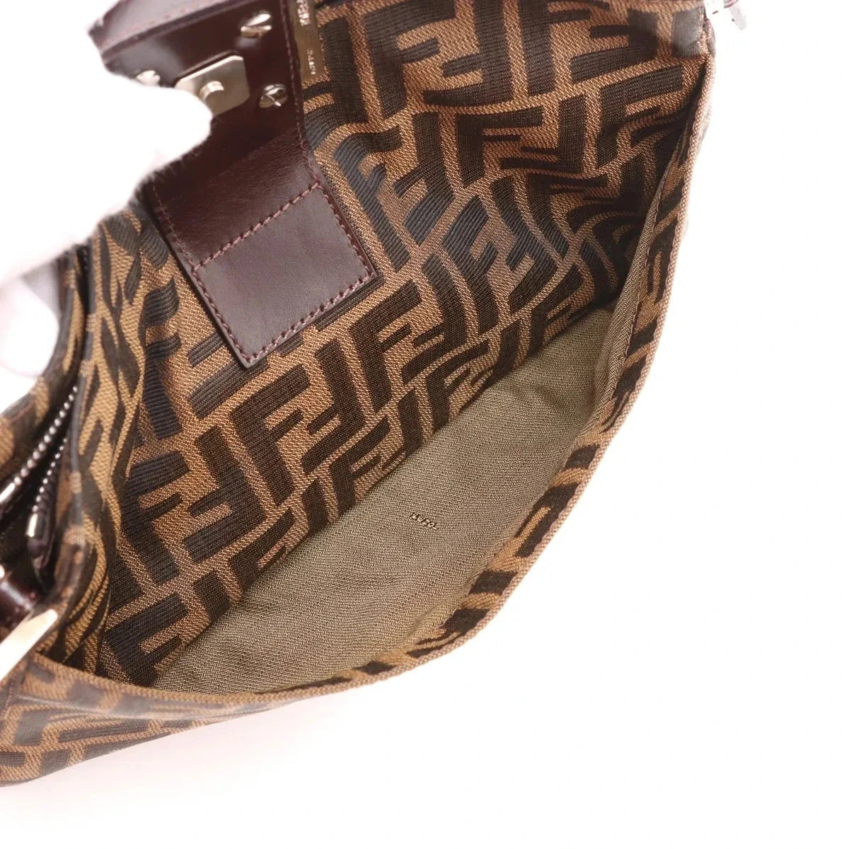 Pre-Loved Mamma Baguette Shoulder Bag Zucca Coated Canvas with Silver Hardware, Brown