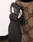 Pre-Loved GG Messenger Crossbody Bag Monogram Coated Canvas with Silver Hardware, Beige/Ebony