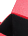 Pre-Loved Lady Dior Vanity Handbag Cannage Leather Mini with Silver Hardware, Red