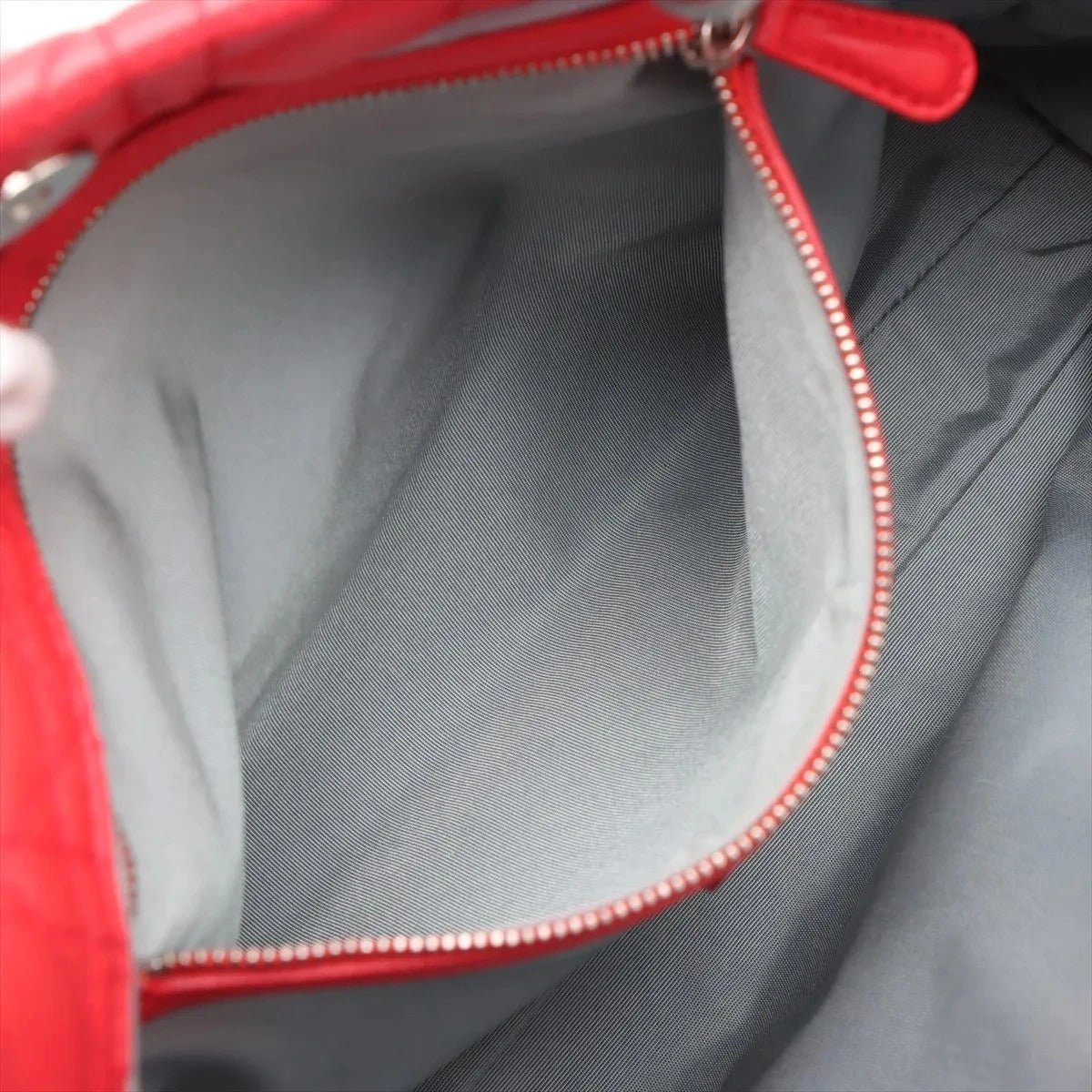 Pre-Loved Lady Dior Soft Shopping Tote Cannage Leather Large with Silver Hardware, Red