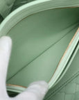 Pre-Loved Andiamo Tote Intrecciato Leather Small with Gold Hardware, Mint Green