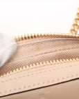 Pre-Loved GG Embossed Mini Chain Camera Bag Crossbody Bag Monogram Leather Mini with Gold Hardware, Beige