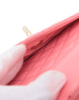 Pre-Loved CC in Love Heart Bag Crossbody Bag Quilted Leather Large with Gold Hardware, Pink