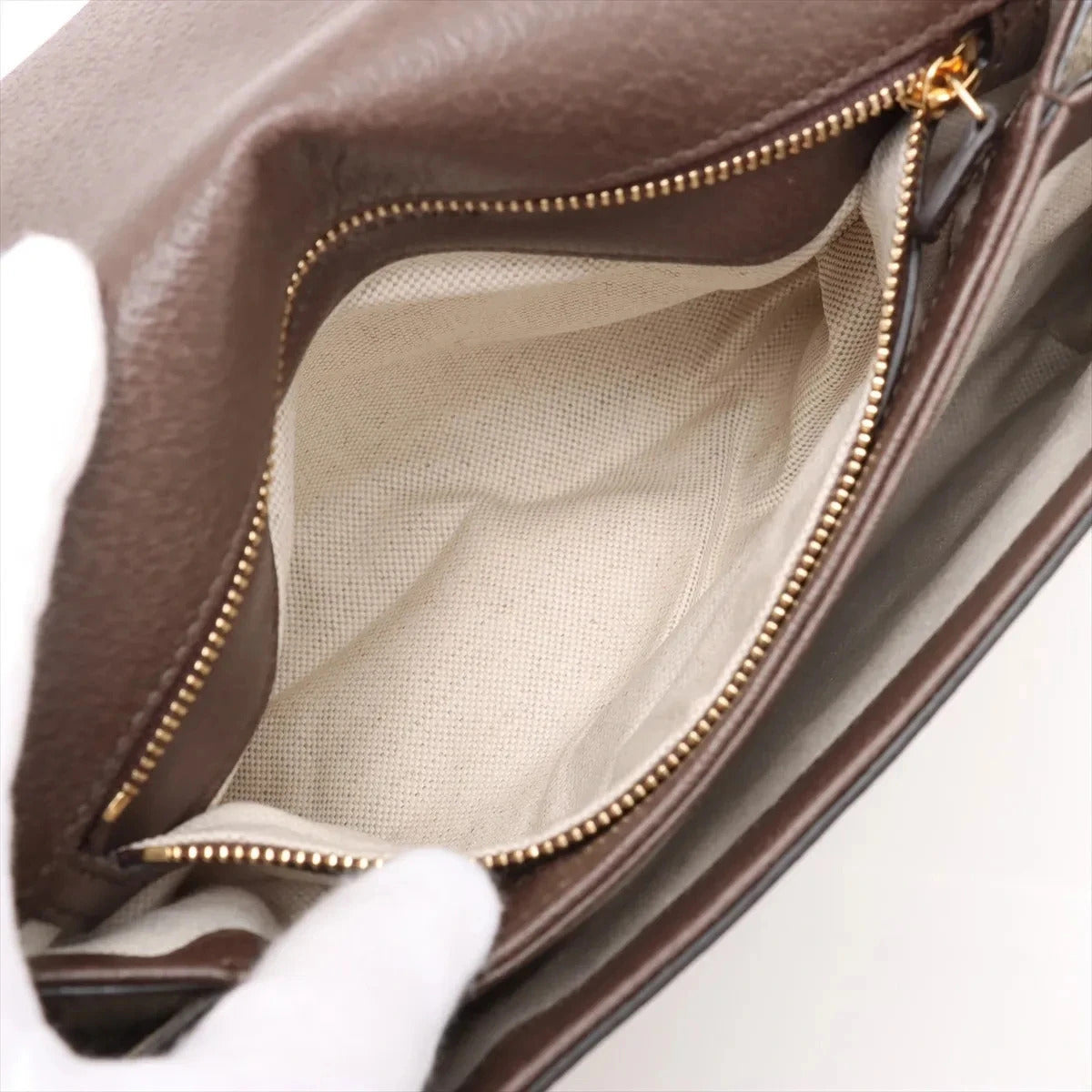 Pre-Loved Blondie Shoulder Bag GG Supreme Coated Canvas with Gold Hardware, Beige/Ebony