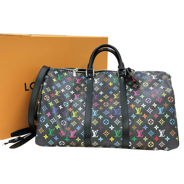 Pre-Owned Louis Vuitton x Takashi Murakami Multicolore Keepall 50 Bandouliere